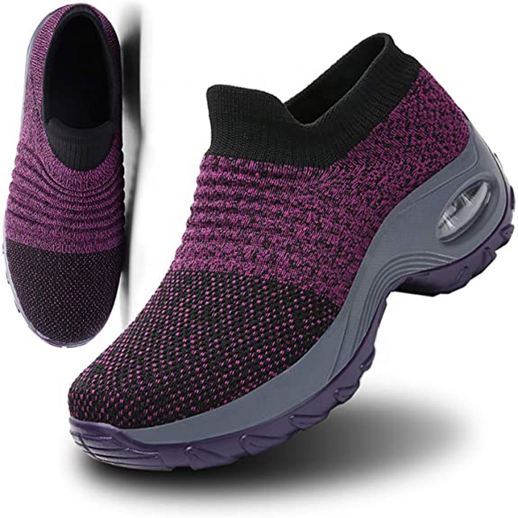 China Fashion Outdoor Walking Sneakers Comfortable Breathable Knitting Casual Shoes Men