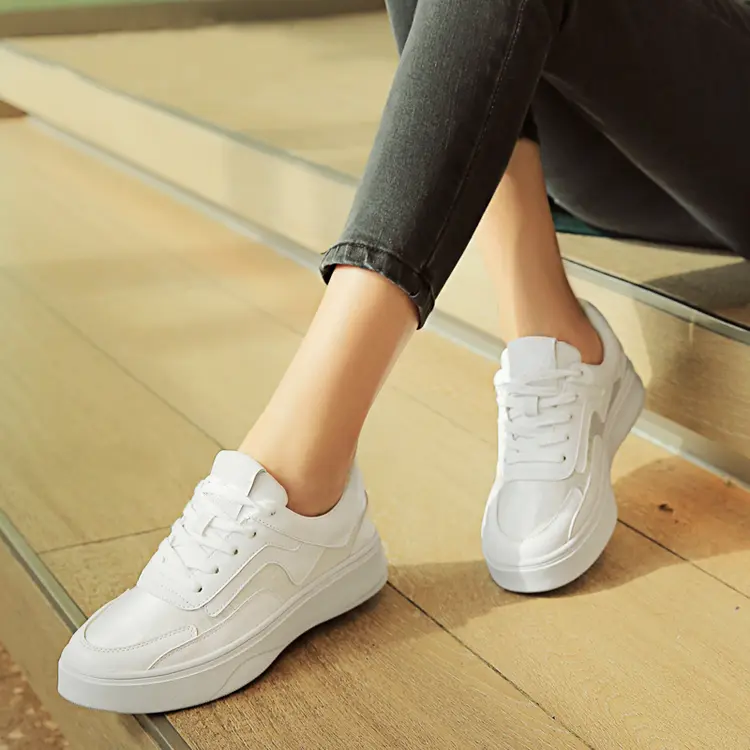 Fujian Suppliers Simple Fashion Unisex Flat White Men Zapatos Casual Shoes Women Low Price